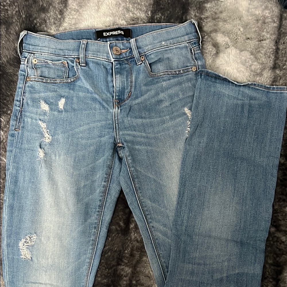 Express Light Wash Distressed Jeans